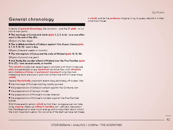 The Godfather's general chronology - script analysis